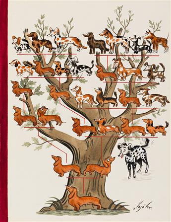 CONSTANTIN ALAJALOV (1900-1987) Family Tree. [COVER ART / NEW YORKER / DOGS]
